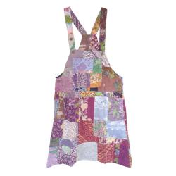 Pinafore Dress Patchwork Pinks Purples Large