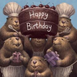 Birthday Card, Beavers, 16x16cm