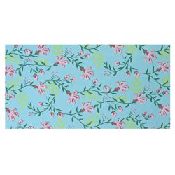 Gift Wrap Handmade Paper Floral Design on Light Blue