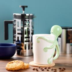 Ceramic Mug with Octopus Shaped Handle