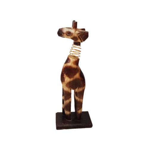 Giraffe Albesia Wood with Coiled Neck 21cm height