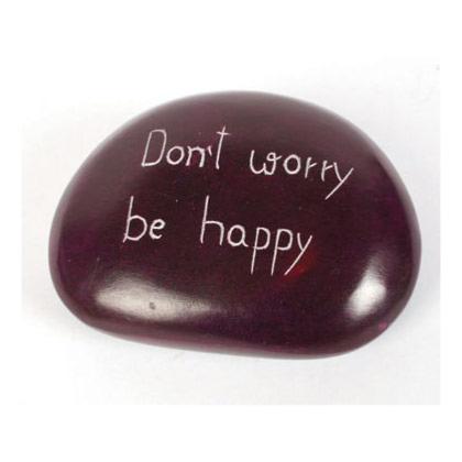 Paperweight purple Don't worry be happy