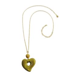 Necklace with Soapstone Heart Pendant