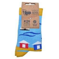 Bamboo Socks Seaside Shoe Size UK 3-7 Womens Fair Trade Eco