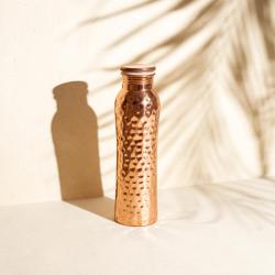 Copper water bottle, hammered, 900ml