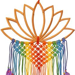 Hanging mobile Rainbow Colours Lotus 40 x 80cm