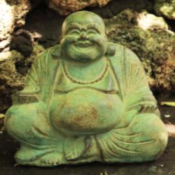 Laughing Buddha Green Sandstone 21x12x21cm