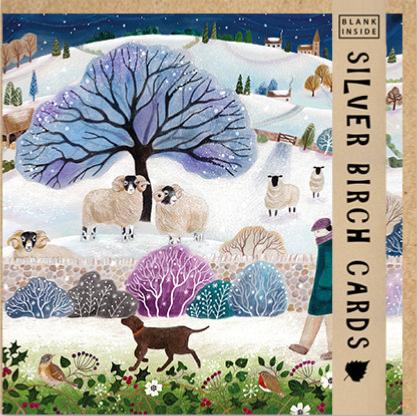 Greetings Card, Across Snowy Fields, 15x15cm