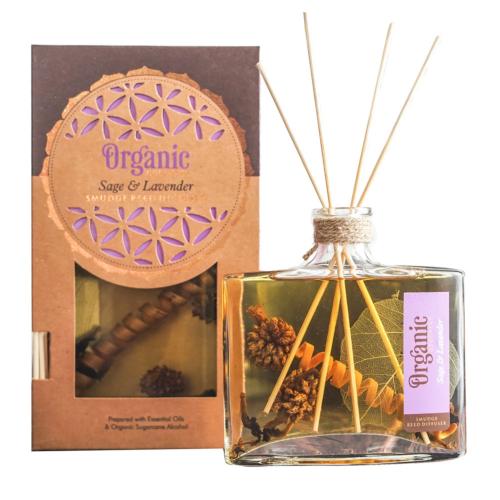 Reed Stick Diffuser in Flat Bottle Organic Goodness, Sage + Lavender 150ml