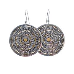 Earrings Round with Dots 4cm diameter