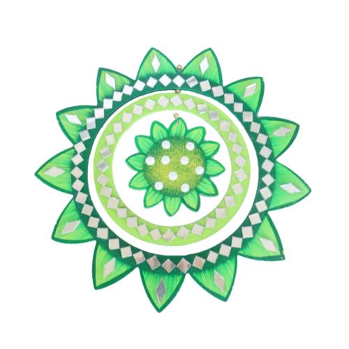 Mobile with Glass Tiles Green Flower 21cm diameter