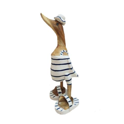 Duck Blue Stripes on White Bamboo Root 28cm