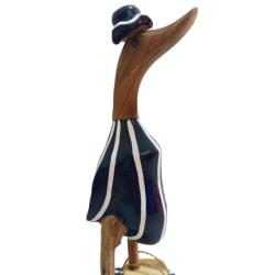 Duck Beach Striped Swimsuit Blue Bamboo Root 25cm