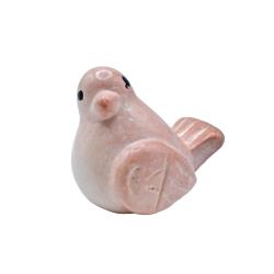 Bird Ornament Kisii Stone Pink