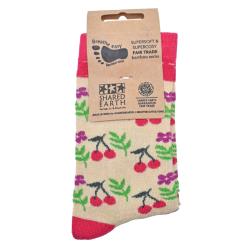 Bamboo Socks Cherries Shoe Size UK 7-11 Mens Fair Trade Eco