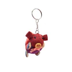 Crochet Keyring Pig With Button Nose