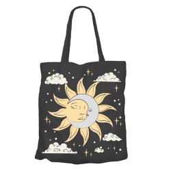 Tote Bag Recycled Cotton Sun and Moon 36 x 40cm