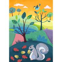 Greetings card "Squirrel eating acorns" 12x17cm