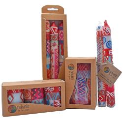 3 hand painted candles in gift box, Olubayo