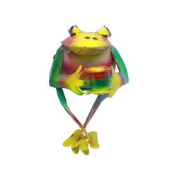Frogs Drinking Metal Assorted Colours 10x10x13cm