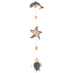 Mobile Wood Dolphin Starfish Turtle Shell Crab 70cm