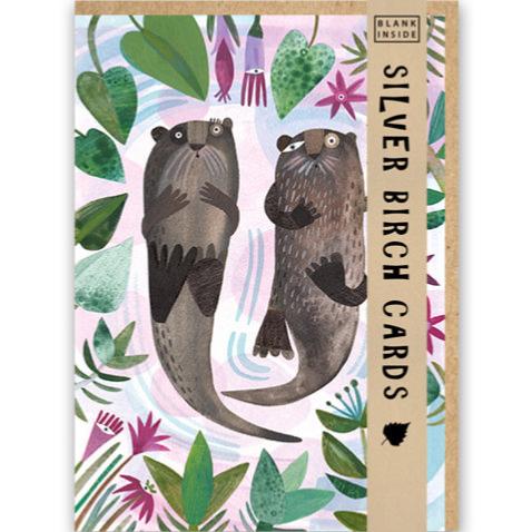 Greetings Card, Otters, 14x17cm