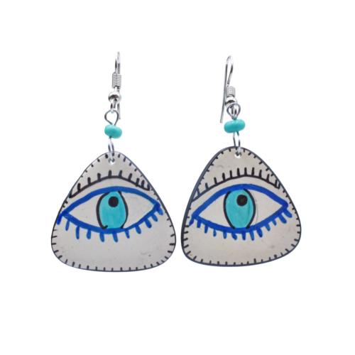 Earrings Eye with Lashes 2.8 x 2.3cm