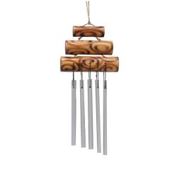 Hanging 3-tier Bamboo with 5 Metal Chimes