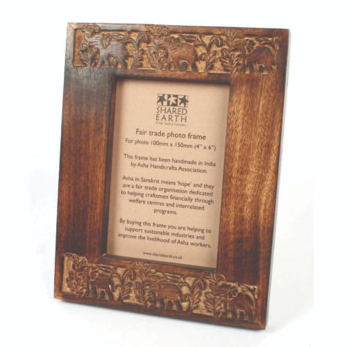 Mango wood elephant frame 4x6"