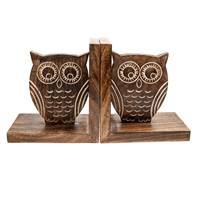 Bookends, mango wood, owl