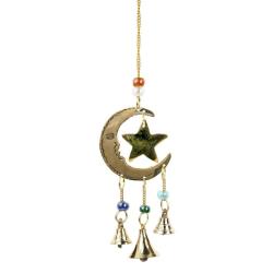 Brass chime moon and star