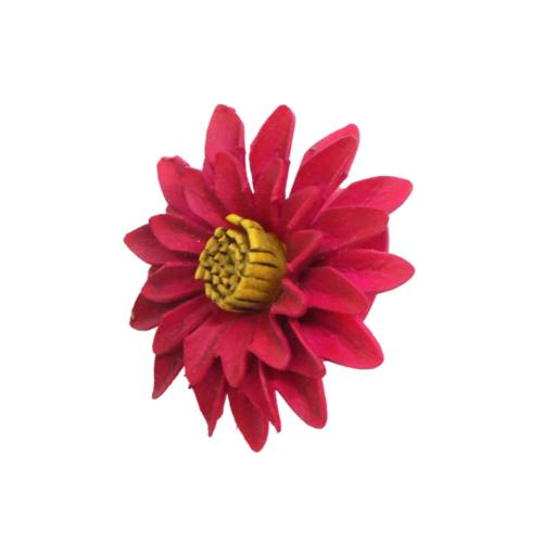 Ring Leather Red Flower