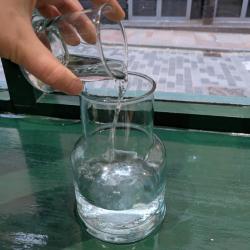 Carafe with lid recycled glass, 15.5cm height