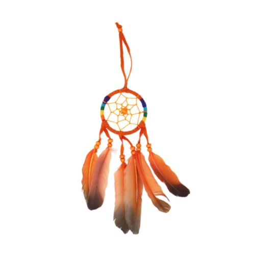 Dreamcatcher Rainbow with Orange Brown Feathers 6 x 30cm