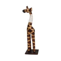 Giraffe Albesia Wood with Coiled Neck 39cm height