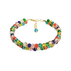 Bracelet with 2 Layers of Multicoloured Beads