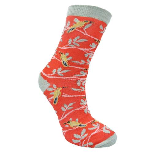 Bamboo Socks Birds Shoe Size UK 3-7 Womens