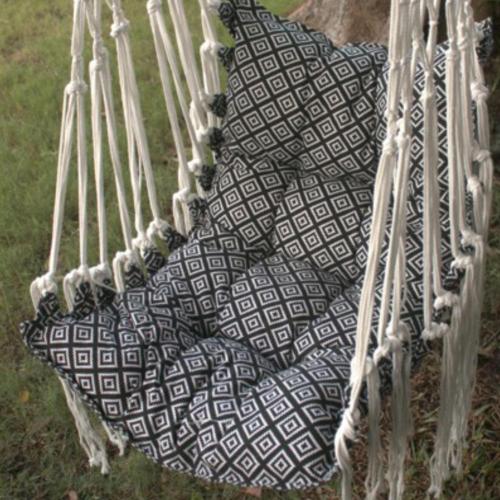 Swinging Chair Cotton Macrame with Padded Seat 70x95x176cm