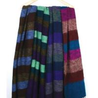 Shawl mixed textiles, 195 x 80cm asstd stripes