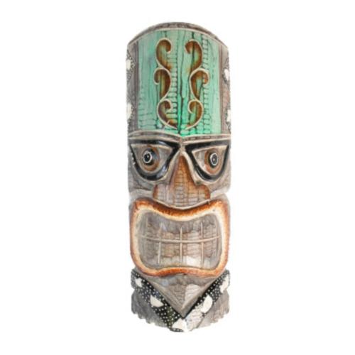 Mask Albesia Wood Green Forehead 13x50cm