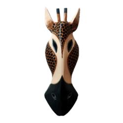 Mask Albesia Wood Giraffe Brown Black Cream 30cm