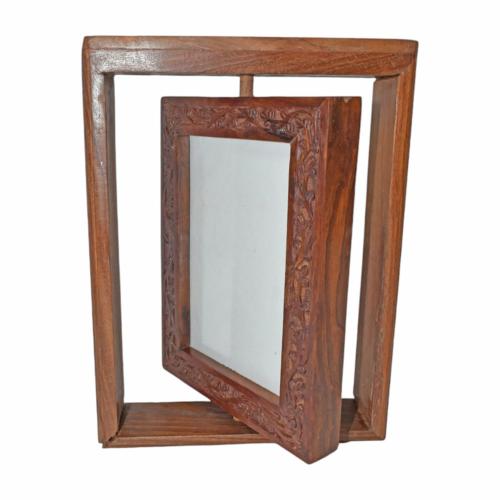 Revolving Photo Frame Sheesham Wood 23 x 18 x 5cm