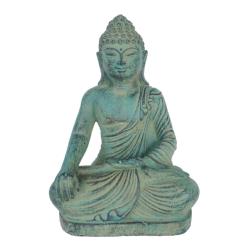 Buddha Left Palm Up Green Sandstone 19x14x28cm