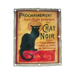 Wall Hanging Chat Noir Recycled Tin 23x27cm