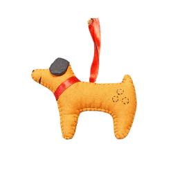 Hanging Dog Decoration Hand Stitched