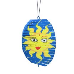 Wind Spinner Wood Sun on Blue 11x32cm