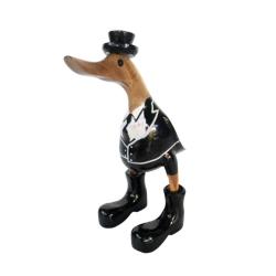 Duck with Suit and Tie Bamboo Root 25cm