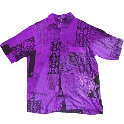 Shirt, Short Sleeves Patchwork Purples, Extra Large Unisex