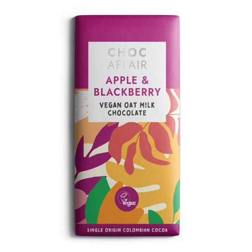 Apple and blackberry vegan oat milk chocolate bar