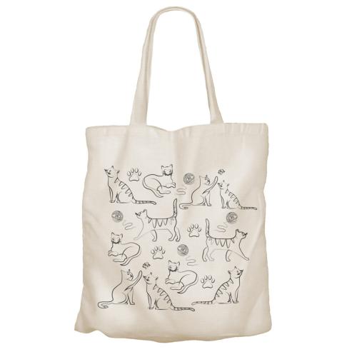 Tote Bag Recycled Cotton Cats 36 x 40cm